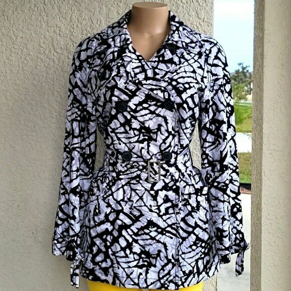 BRAND NEW ZENERGY BY CHICOS LONG SLEEVE LEATHER TRENCH COAT - Picture 13 of 14